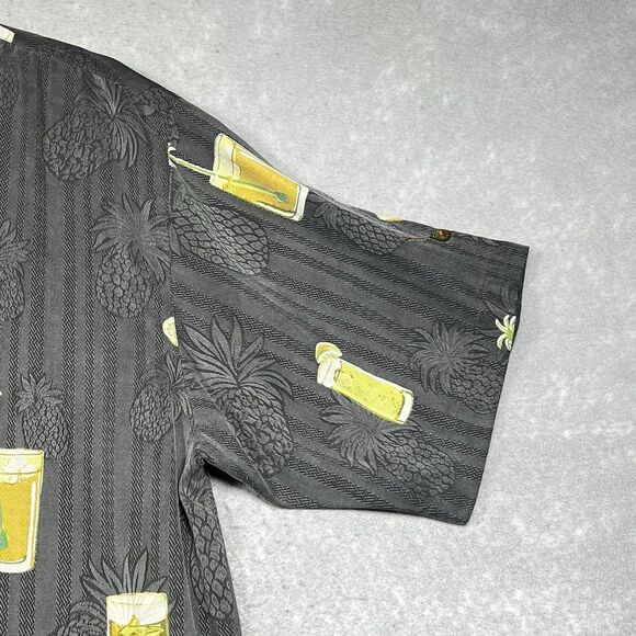 Tommy Bahama Shirt Mens Size Medium Gray Silk Button Up Hawaiian Relaxed Colada - Picture 3 of 11